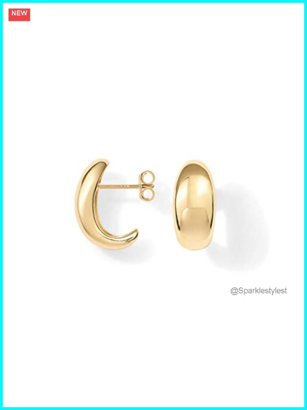 14K Gold Plated Dome Huggie Hoop Earrings
